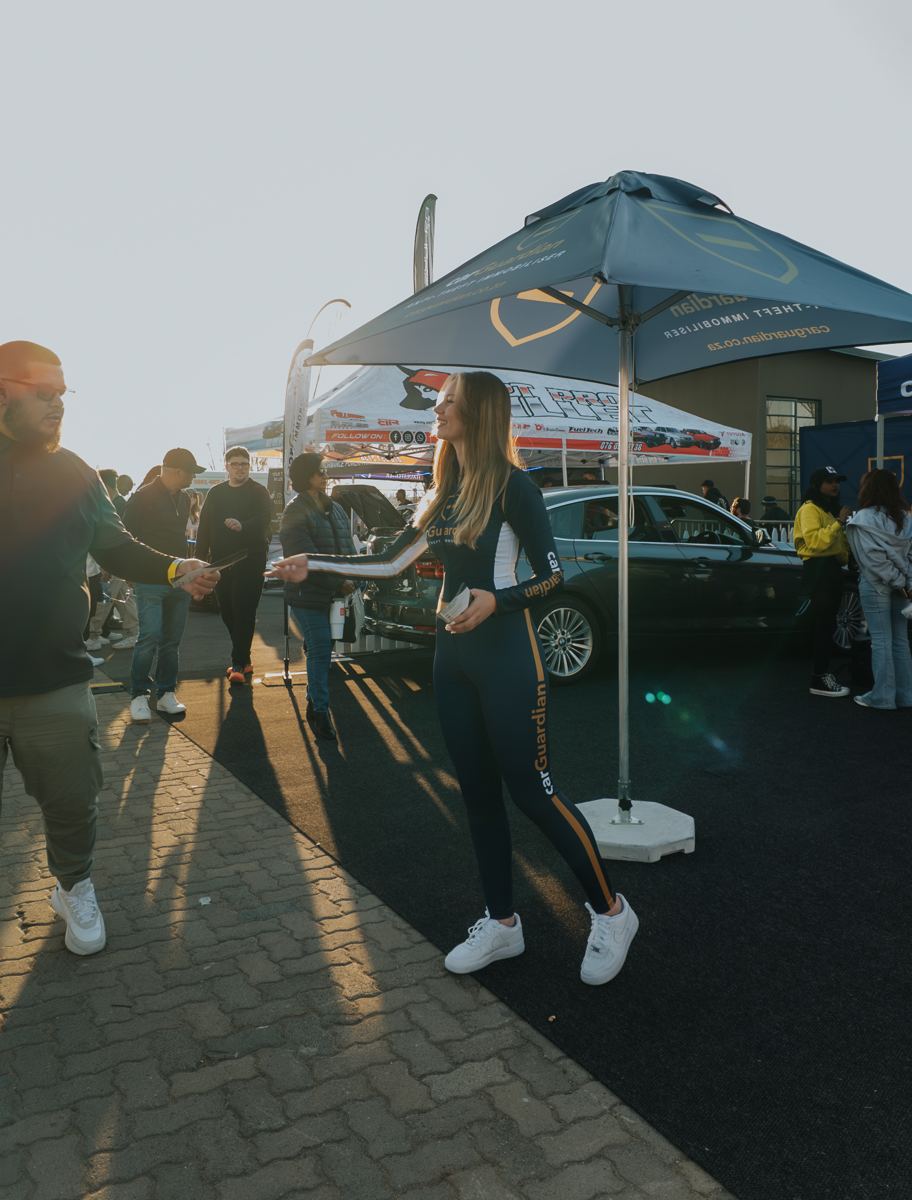 Demo car and carGuardian stand at Idle Auto Expo